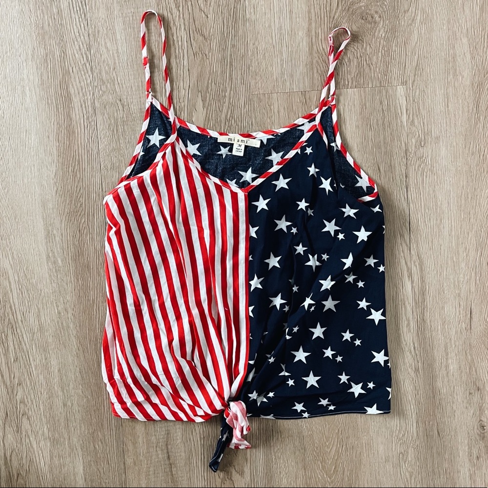 Boutique America Tie front Tank Top